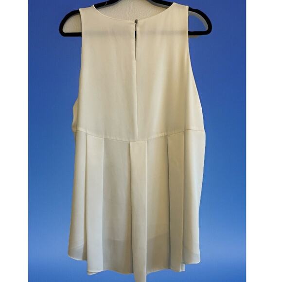 Vince Camuto Womens Blouse Ivory Chiffon Layered Sleeveless Fairycore Casual L - Picture 1 of 8